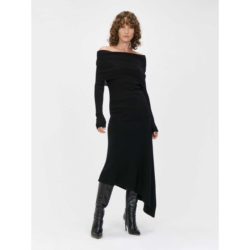 Veronika Maine Asymmetric Knit Skirt image number 2